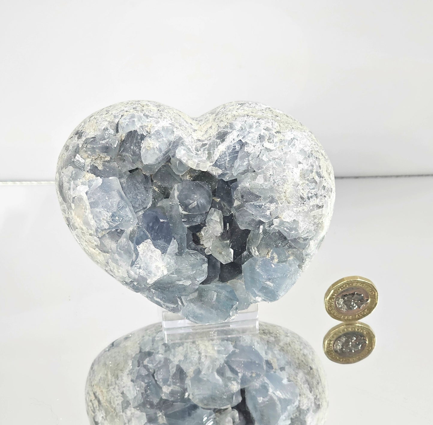Large Celestite Crystal Heart (#10)