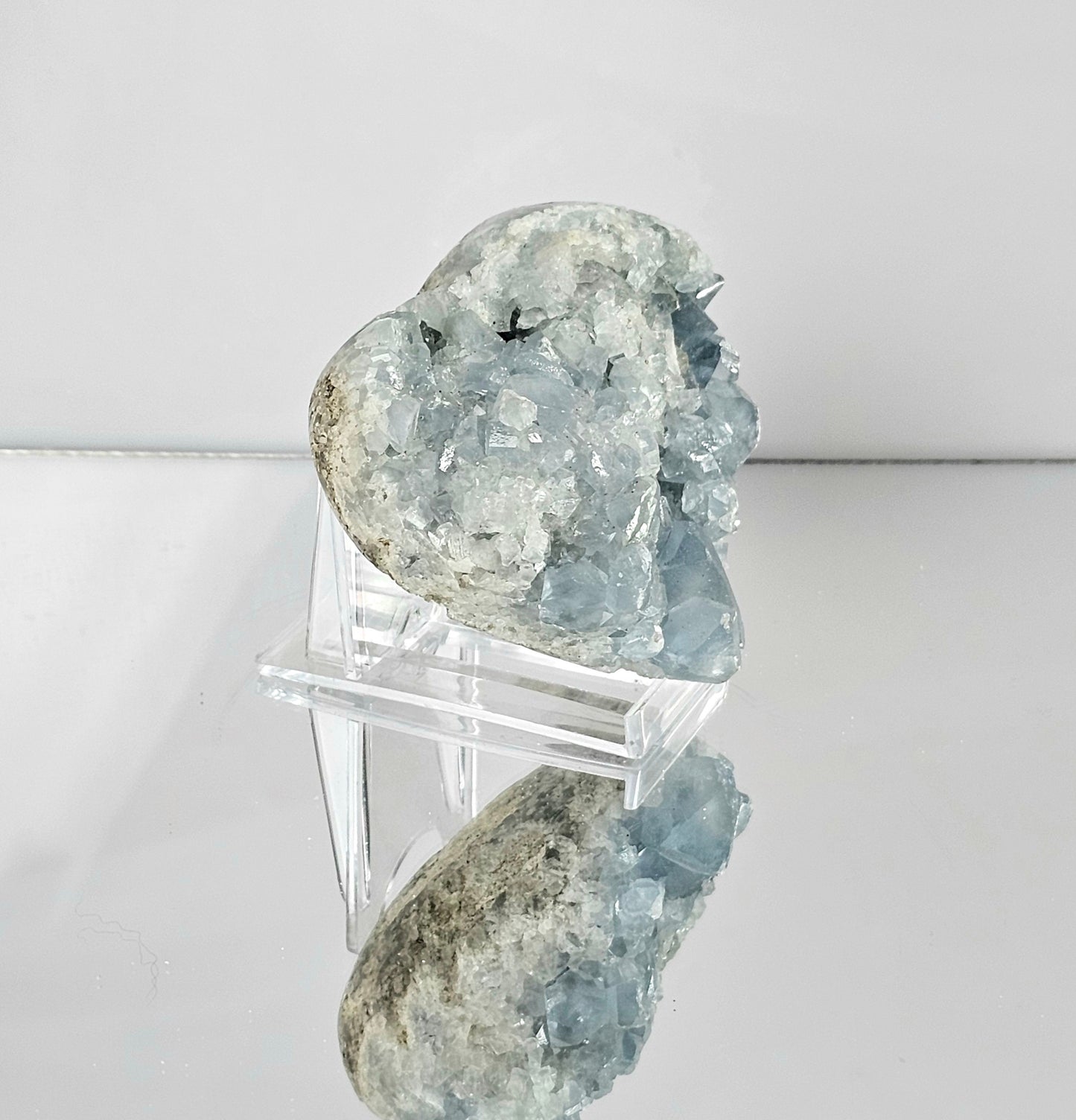 Large Celestite Crystal Heart (#8)