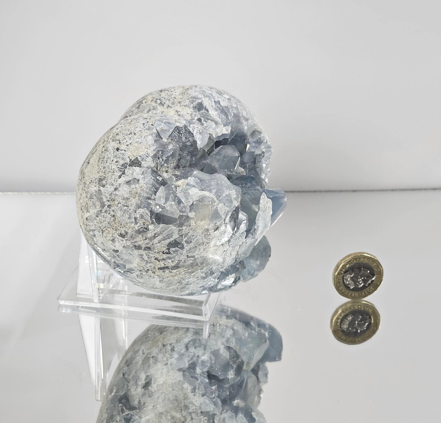 Large Celestite Crystal Heart (#10)