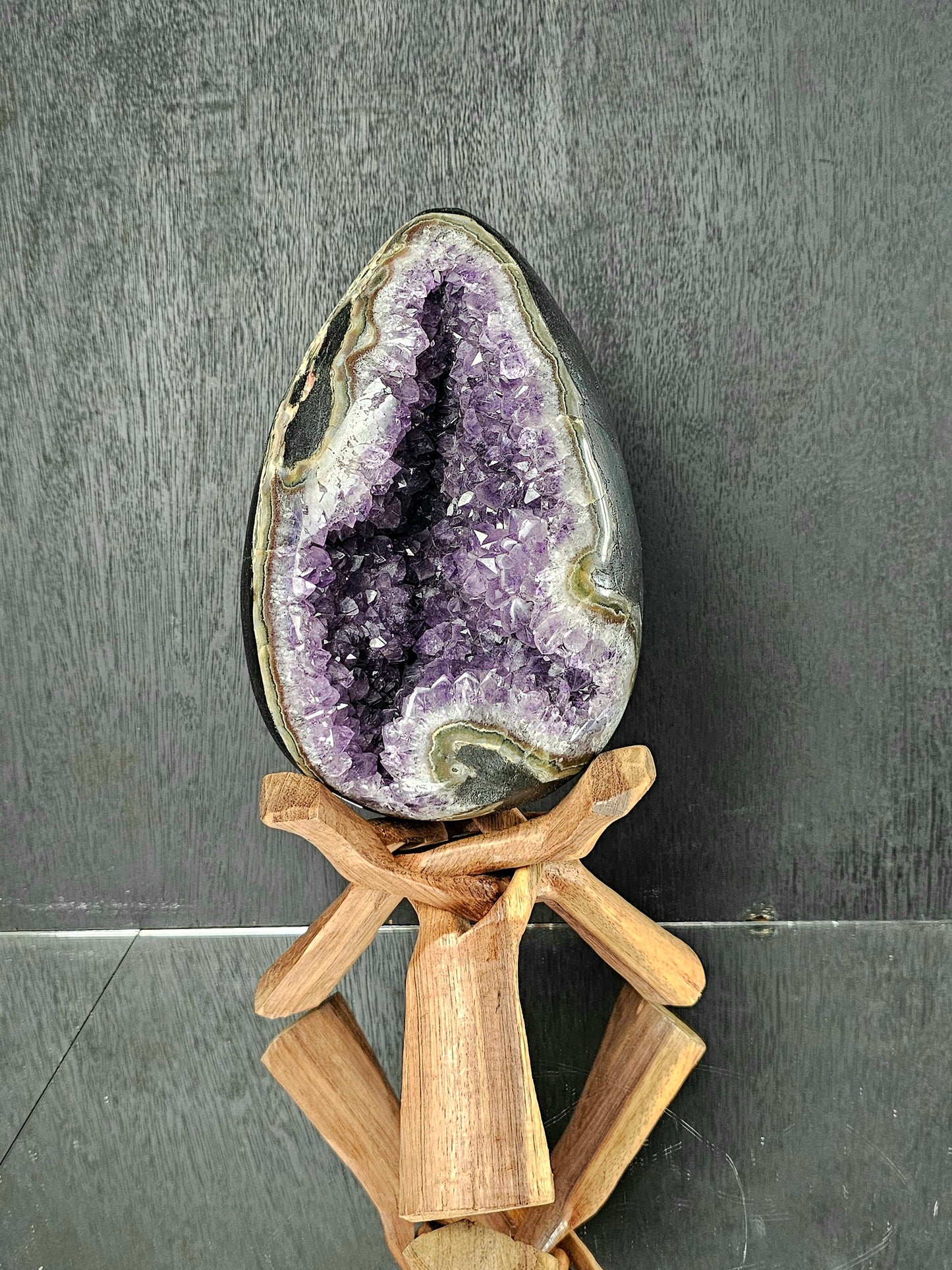 Large Uruguayan Amethyst Crystal Egg (#8)