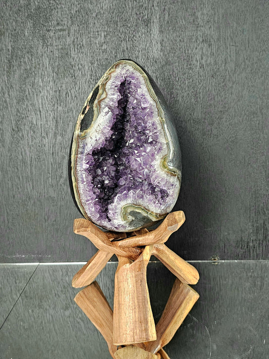 Large Uruguayan Amethyst Crystal Egg (#8)
