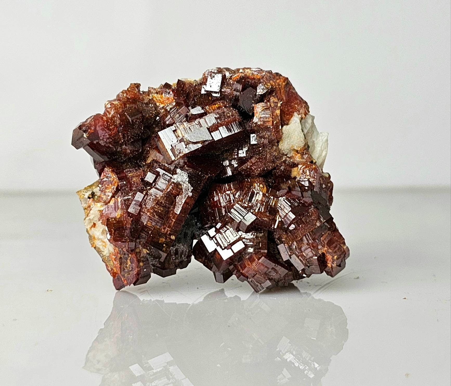 high grade large vanadinite crystal on baryte Atlas Mountains 