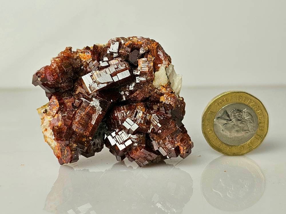 high grade large vanadinite on baryte Atlas Mountains 