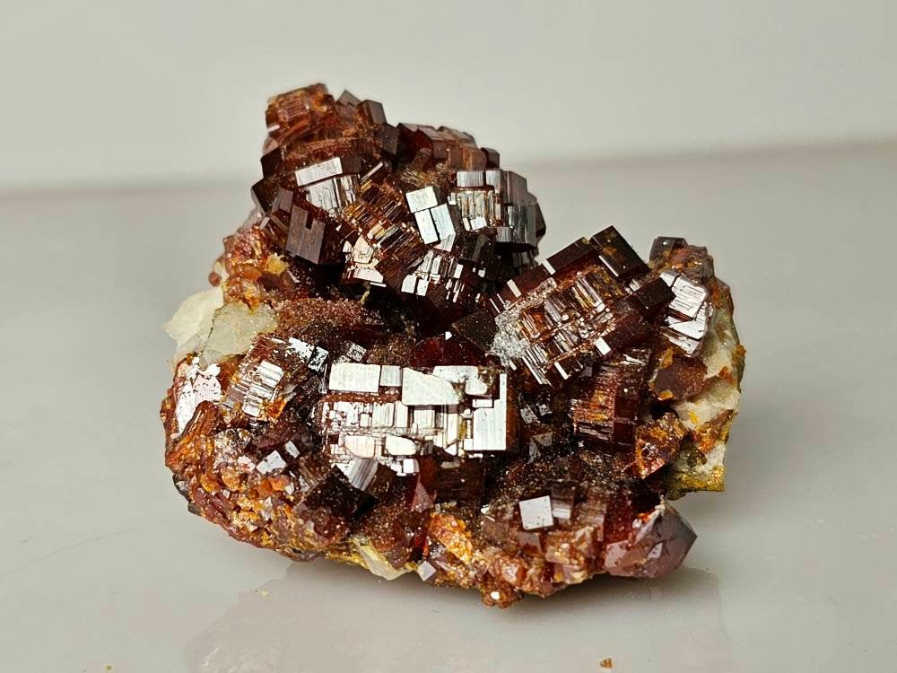 large vanadinite crystal on baryte Atlas Mountains 