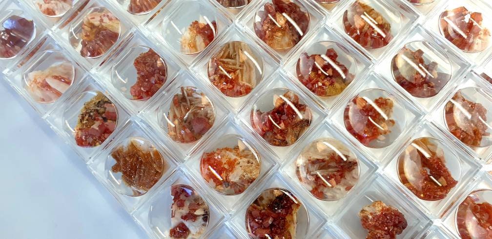 small vanadinite crystal in case