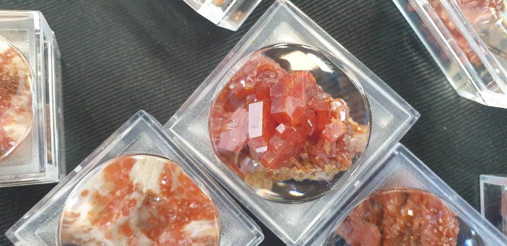 vanadinite crystal in case atlas mountain high quality